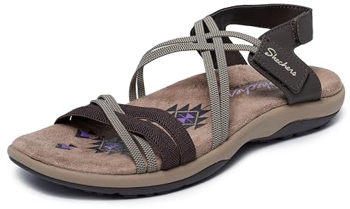 Skechers Reggae Slim-Takes Two, Sandalias Planas Mujer, Chocolate, 38 EU