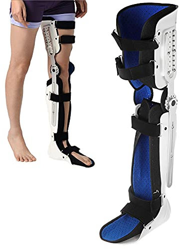 YANYUESHOP Aufklappbare Knie-Fuß-Stützbandage, Knie-Knöchel-Fuß-Orthese, verstellbare Knie-Stützorthese nach der Operation, Wegfahrsperre, Fuß und Orthesen der unteren Gliedmaßen