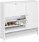 SoBuy FSR114-W Schuhkipper mit 2 Klappen, 1 offenen Fach und 1 Tür Schuhschrank schmal Schuhregal Schuhkommode Schuhablage Weiß BHT ca.: 102x100x24cm