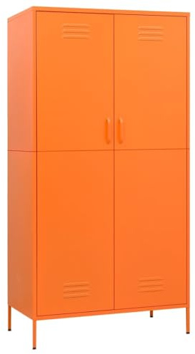 vidaXL Garderob Skåp Orange 35,4'' x 19,7'' x 71'' Stål