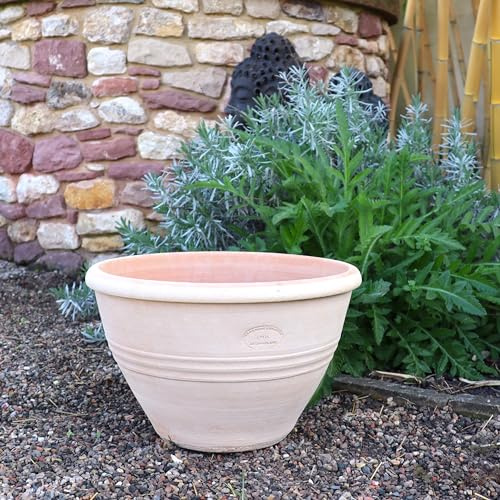 Palatina Werkstatt Pot de fleurs Veronica en terre cuite - 40 cm - 100 % terre cuite fabriquée à la main - Pour le jardin et l'intérieur - Robuste et élégant en toute saison