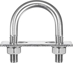 sourcing map Runde U Bolzen M10 Bügelschraube 40mm x 69mm U Schrauben Bügel mit Mutter Platte Unterlegscheiben 304 Edelstahl Gewindebügel zum Befestigen Kabel Rohr Rundstangen Seile Anhänger