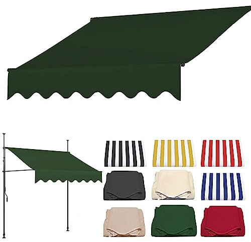 WOLWES 2/2.5/3/3.5/4 M Breit Markisenstoff 280g/m² Wasserdicht Zeltstoff für Garten, Terrasse, Balkon, Überdachung, Sonnenschutz Stoff (Color : Green, Size : 4m)
