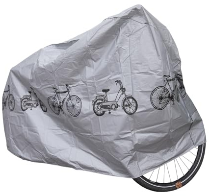 2EXTREME housse de protection étanche compatible avec vélo et cyclomoteur | Bâche polyester coloris gris-noir résistante aux ultraviolets; préserve dehors contre pluie, poussière, pollen, intempéries.