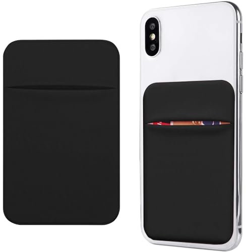 BIIULHCI Tarjetero autoadhesivo para teléfono móvil, tarjetero para Oukitel C33 C31 C32 C21 C19 C18 C17 C23 Pro C31 C25 Doogee X97 X96 X95 N40 Pro N30 Monedero Funda Bolsillos Delgado Espalda