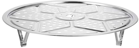 uxcell Stainless Steel Steamer Rack with Stand, 11 Inch Pot Steaming Tray for Steamer Cookware Instant Pressure Cooker, Silver Tone