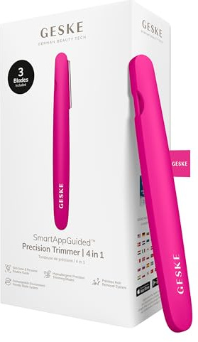 GESKE Precision Trimmer | 4 in 1 Trimmer zur Haarentfernung | SmartAppGuided™ | Einfachen Haarentfernung | Für große & kleine Flächen | Hygienisch & leicht austauschbare Klingen
