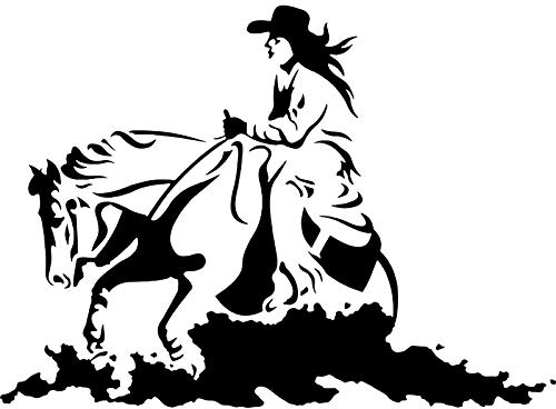 ROMOER (2 Stück) 3D Auto Aufkleber Cowgirl Pferd Rodeo Western Cowboy Mode Vinyl Auto-Styling Aufkleber Aufkleber 15,3 cm * 11 cm