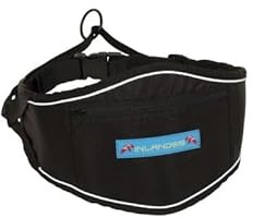 Verstellbarer Gürtel für Hunde // Freihandspaziergänge, Wandern, Canicross, Mushing // Inlandsis Trekker // Ergonomisch, Gesäßtasche, hohe Sichtbarkeit, Schwarz , Für Erwachsene