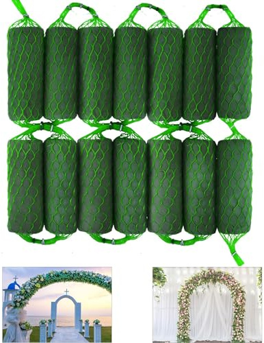 MEETOZ 14 Pcs Flower Sponge Blocks Kit, 9.2 Feet Floral Foam Garland for Flowers, Absorption Flower Holder Arch Door for Wet Dry Fresh Flowers Arrangement for Home Wedding Garden