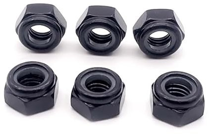 M2 M3 M4 M5 M6 M8 M10 M12 Galvanized Carbon Steel Plating Black Zinc Stainless Steel 304 Self-Locking Nuts Hex Nylon Lock Nut CZAOINCU(Black Zinc,M5 50pcs)