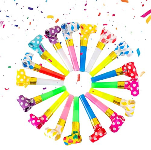 Lot de 30 jeux d'anniversaire pour enfants, sifflets, sifflets, accessoires de fête, trompette, nouvel an, articles de farce, flûtes, sifflets, sifflets, sifflets, jouets de fête pour le Nouvel An,