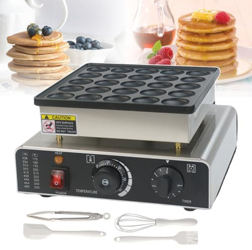 pealiritansemen Mini Máquina para Hacer Panqueques, Molde para Hornear Muffins, Máquina Tostadora para Hacer Waffles, Temperatura Ajustable De 50 A 300 ℃, para Tiendas De Bocadillos