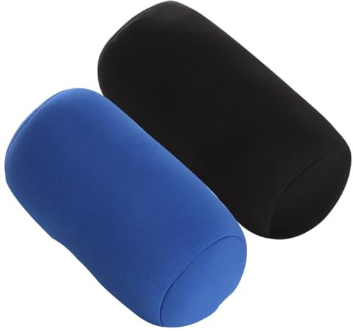Porgeel Mikrokolbenkissen 2 Stcs Squish Kissen mit Mikrokügelchen 11,8 x 6,3 Zoll Zyline Hals Arm Rückenstütze Roll -Bolsterkissen für Flugzeugfahrzeug -Liegeschlafen.