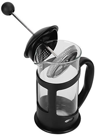 OPPWONG de Prensa Francesa, Prensa de café de Prensa Francesa de Alta Temperatura de Vidrio de Borosilicato Negro con Filtro para Sala de Estar, Oficina, Uso Doméstico (350ML)