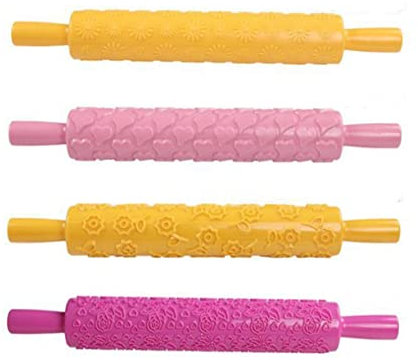 DECHOUS 8pezzi Mattarello Decorativo in Plastica Stampa Rilievo Per Pasta Di Zucchero Torte Fondente e Caramelle Fai Da Te Per Creazioni Culinarie e Regali Originali