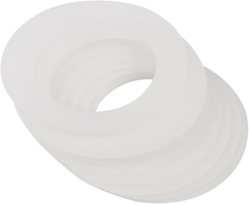 10Pcs White Silicone Replacement Gasket,Airtight Rubber Seals Rings for Mason Jar Lids,Leak-Proof Canning Fitting Seals,Canning Lids,Cookware,Canning,Lids(2.8 inch)