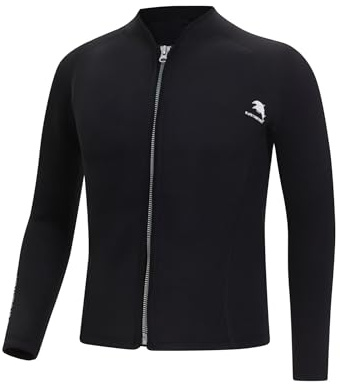 Alvivi våtdräkt jacka herr 2 mm dykjacka våtdräkt topp långärmad rashguard för dykning surfing snorkling simning svart 4XL