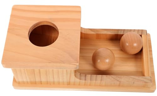 Yardwe Juguetes De Caja De Balones para Educativo Infantil Caja De Madera para Lanzar Balones Juguete Sensorial para Motricidad Fina