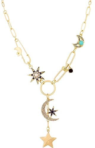 Hanary Gothic Punk Layered Long Necklace, Goth Emo Grunge Necklace, Halloween Christmas Jewelry Gift For Women