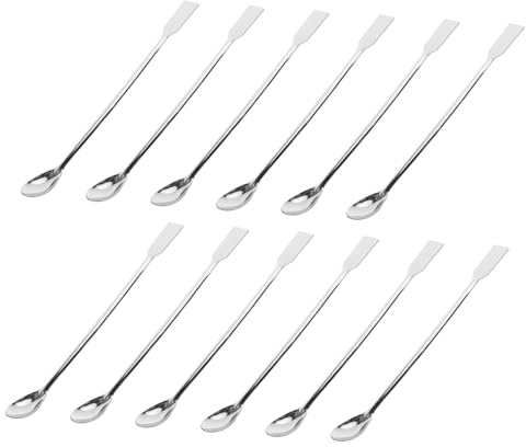 POPETPOP 12piezas Cuchara Agitadora De Laboratorio De Acero Inoxidable Cuchara De Muestreo De Laboratorio Espátula De De Para Mezclar Químicos El