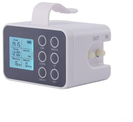 Hasaller Sistema automático inteligente de riego de plantas para jardín interior con fuente de alimentación dual para 15 plantas en maceta, temporizador de riego por goteo ajustable (QN-NC20)
