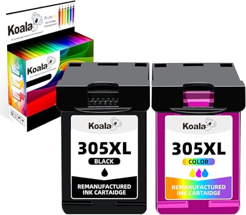 Koala Remanufacturado Cartuchos de Tinta Reemplazo para HP 305 XL 305XL para DeskJet 4120e 2720 2720e 2721e 2710 Envy 6032 6020e 6430e 6432e 6420e 6030 6010 6420 Impresoras, Negro y Tricolor