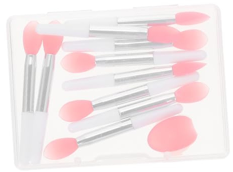 ULTECHNOVO Silicone Lip Mask Brush with Semi-transparent Red Heads and Holder Gentle Fine Applicators for Precise Lipstick and Lip Scrub Portable Cosmetic Tool for Daily Makeup and Travel Use