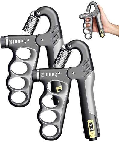 Donvuka 2 Stück Handtrainer Unterarmtrainer, Einstellbarer Widerstand Griffkraft Traine zur Muskelaufbau, Handgelenk Trainer Für Strength Training, Rutschfester Griff und Ergonomisches Design