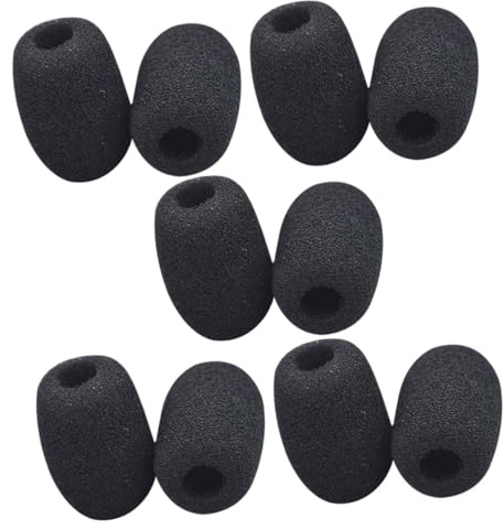 GARVALON 10 Stück Teiliges Mikrofon Windschutz aus Weichem Schwamm Atmungsaktive Mini mikrofonabdeckungen für Headset und Ansteckmikrofon Vielseitiger Pop schutz und Zubehör für Klaren