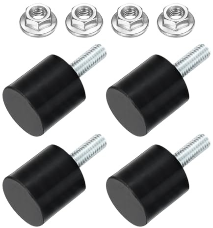 QUARKZMAN 4 Stück Gummipuffer M6*18, Gummifuß 20 * 20mm Mit Schraube Naturgummi Verzinkter Stahl Antivibrationspuffer für Luftkompressoren Pumpen Motoren Industriemaschinen