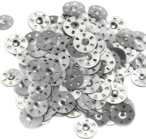 Insulation Tile backer Board Washers, 500 Pcs 35mm Diameter Galvanized Countersunk Stainless Steel Washer for Plasterboard Fixings Backerboard, Six Holes Easy Fix