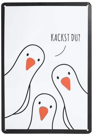 XRVRILE Badezimmer Wanddeko Metall, Lustiges Bild mit Möwe Spruch, Moderne WC Bilder für Toilette, Bilder Bad im Format 20x30 cm