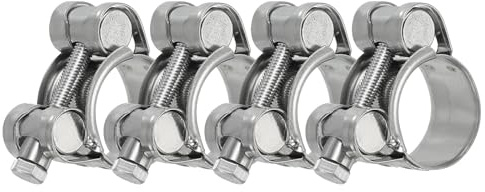PATIKIL 23-25mm T-Bolt Hose Clamp, 4 Pack Intercooler Pipe Tube Clamps 304 Stainless Steel Radiator Hose Clamp for 0.91-0.98 Pipe