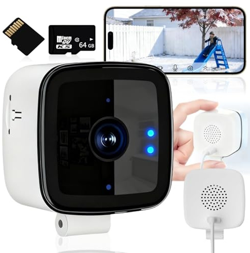 Smart 2K Window Security Camera & 2M Cable – 3MP Ultra-Clear Indoor Dome with Enhanced Color Night Vision, Wireless Stick-On Setup & Motion Detection for Home & Family Protection (64GB, 5 GHz)