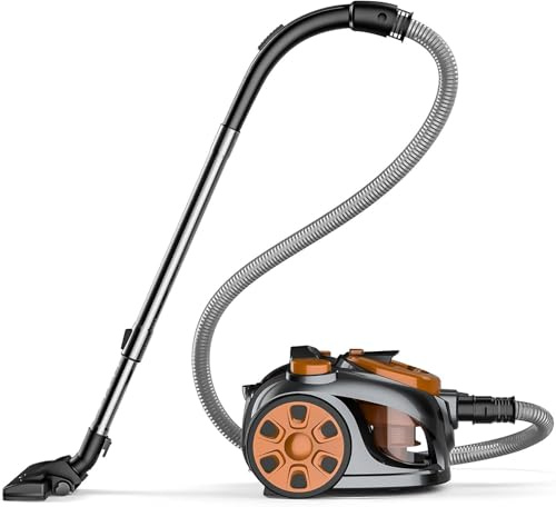 Fizuuye Beutelloser Staubsauger 2000W, 4L Bodenstaubsauger ohne Beutel, 23Kpa, mit HEPA Filter, 5m Kabel, für Parkett,Teppich,Fliesen,Tierhaare, leistungsstarker Staubsauger (3L)