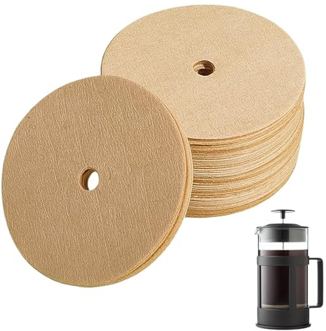 200Pcs 3.75 Inch Coffee Filters, Disposable Unbleached Paper, Round Replacement Compatible with Premium Percolator/Delonghi/Breville