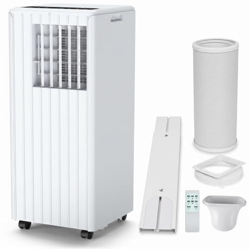 Litake Aire Acondicionado Portátil 9000 BTU 3 En 1 Con Enfriamiento, Deshumidificador Y Ventilador, 2 Velocidades, Temporizador 24H, Control Remoto, Bajo Consumo, Gas R290 Y Ruedas