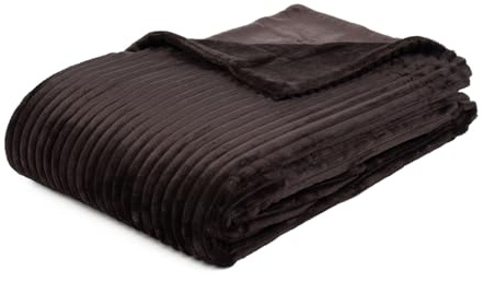 Gözze - Kuschelweiche Wohndecke in Cord Optik, 1620g/Stück, 150 x 200 cm - Dunkelbraun