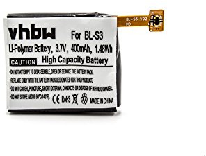 vhbw 1x Batterie Compatible avec LG G Watch R W110 | smartwatch montre connectée bracelet fitness (400mAh, 3,7V, Li-polymère)