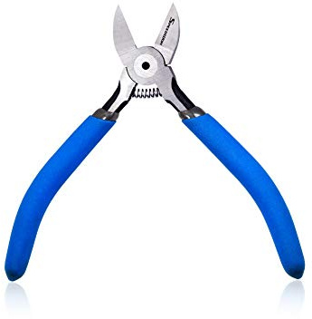 SPEEDWOX Mini pince coupante en plastique de 12,7 cm - Coupe de fil coudée en acier à haute teneur en carbone - Avec ressort - Outils de précision pour la fabrication de bijoux