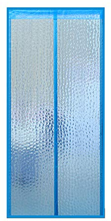 Liveinu Isolant Thermique Isolation Porte Avec Magnétique Moustiquaire Porte Magnétique Moustiquaire Pour Chambre Rideau d'occultation Coupe-vent Imperméable Isolation Phonique 90x210cm Bleu