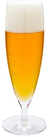 Restaurantware Voglia Nude 13 Ounce Pilsner Beer Glasses Set Of 6 Crystal Pilsner Glasses - Laser-Cut Rim Fine-Blown Crystal Stemmed Beer Glasses For Lagers Ales Or Craft Beers Dishwasher-Safe