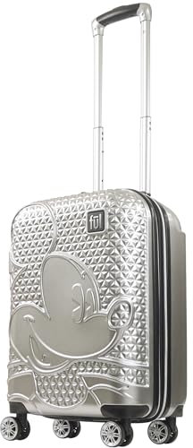 Ful Disney Mickey Mouse Rollgepäck, Hartschalenkoffer mit Spinnrollen, Silber, 21 Inch, Disney Mickey Mouse 53,3 cm Handgepäck, Hartschalenkoffer mit Spinnrollen