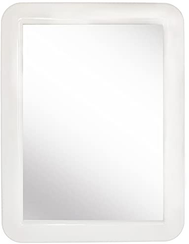 PTY Magnetischer Spiegel für Schulschließfach, Fitnessraum, Büroschrank, Werkstatt, Kühlschrank, Schminkspiegel, Schließfachzubehör, Werkzeugkasten, Glas, 12,7 x 17,8 cm, Weiß