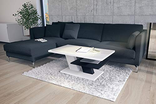 Mazzoni Cliff Couchtisch 110x60cm mit praktischer extra Ablage modern stabil vielseitig als Wohnzimmertisch Beistelltisch Sofatisch Zeitloses Design platzsparend robust für Wohnzimmer kleine Räume