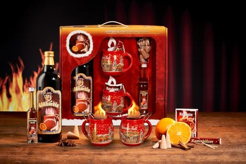 Feuerzangentasse Geschenkset, Klassisch, Rot/Historischer Markt - für Feuerzangenbowle