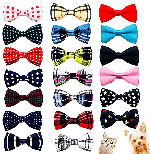 JpGdn 20 st hundhalsband flugor valpar katter halsband berlocker justerbara bilder för små medelstora valpar hundar djur födelsedagsfest festival kostym skötseltillbehör