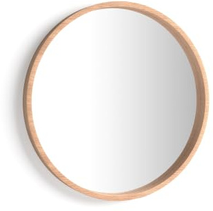 MOBILI FIVER, Olivia runder Spiegel, 64 cm Durchmesser, rustikale Eiche, Made In Italy