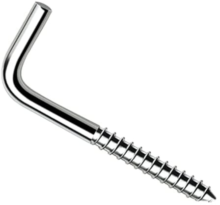 35mm L Hakenschrauben Rechtwinklige Schrauben (Packung mit 50) Verzinkte 90 Grad gebogene Ecke Holzschraube, Kommode Trockner Quadratische Haken, Abgesetzter Wandaufhänger, Tasse, Haken 4x35 mm